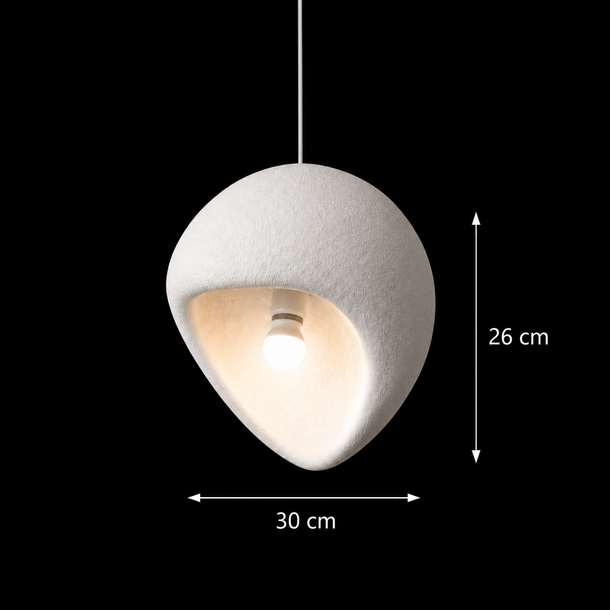 AERA Modern Chandelier, 30 cm, Suspended, 1 X E27, White, Metal and Foam, Ρυθμιζόμενο ύψος Modern Chandeliers Προεπιλεγμένος τίτλος Alessandro Design
