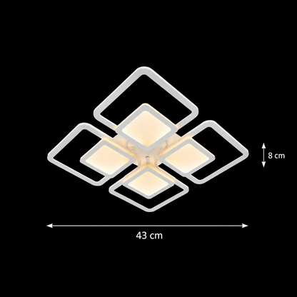 Πολυέλαιος LED με τηλεχειριστήριο SUSAN 96W, 4 τετράγωνα, κρύο/θερμό/ουδέτερο φως, ρυθμιζόμενο, λευκός πολυέλαιος LED με τηλεχειριστήριο Προεπιλεγμένος τίτλος Alessandro Design