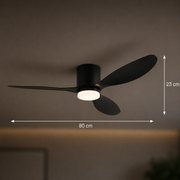 Πολυέλαιος VENTIS Fan LED με Τηλεχειριστήριο, 21 W, D80cm, Κρύο/Ουδέτερο/Ζεστό φως, Μαύρο