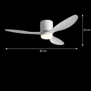 VENTS Fan LED Πολυέλαιος με Τηλεχειριστήριο, 21W, D80cm, Κρύο/Ουδέτερο/Ζεστό φως, Λευκό