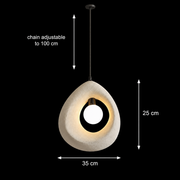 FOAMER Modern Chandelier, 35 cm, Suspended, 1 X E27, White, Metal and Foam, Adjustable Height Modern Chandeliers Προεπιλεγμένος τίτλος Alessandro Design