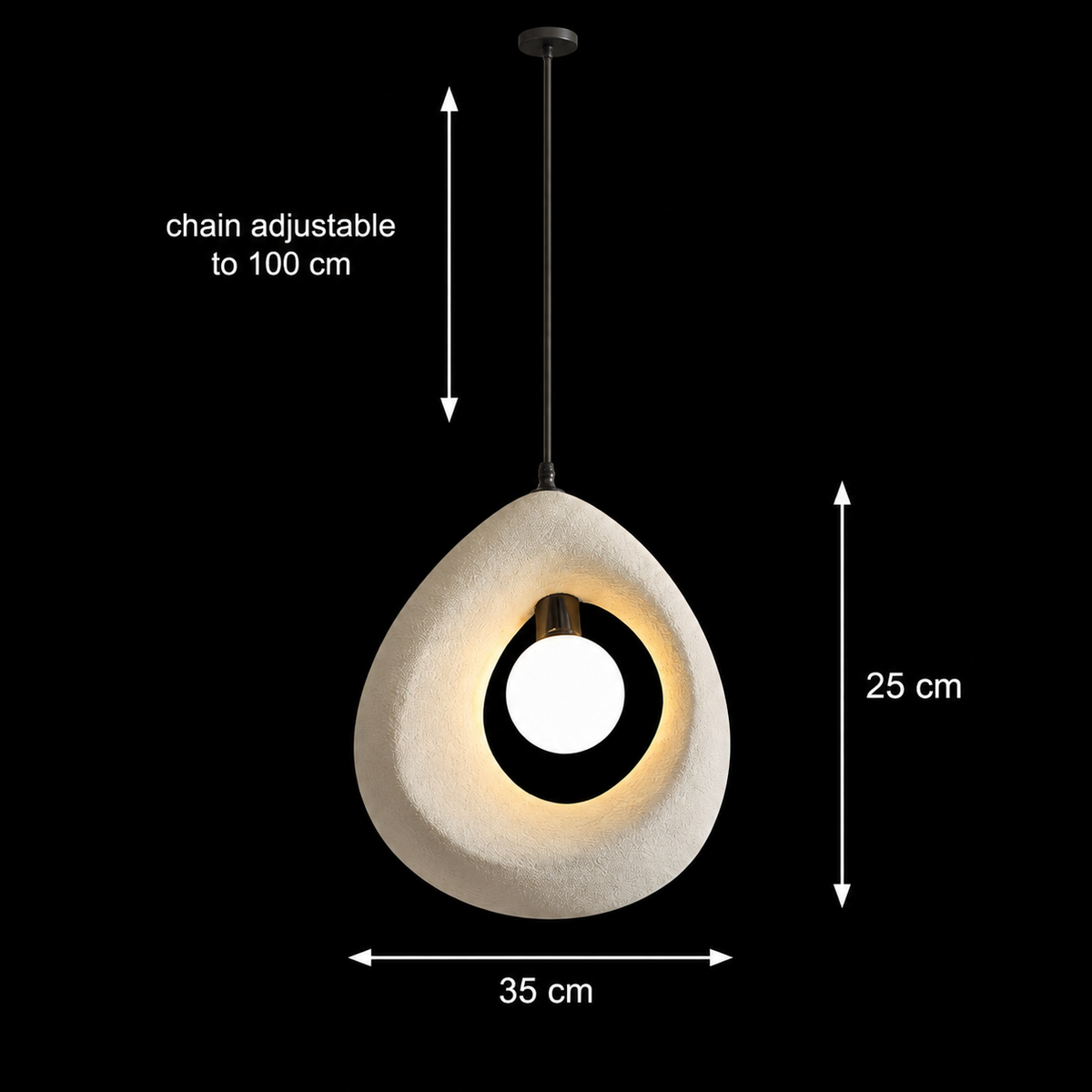 FOAMER Modern Chandelier, 35 cm, Suspended, 1 X E27, White, Metal and Foam, Adjustable Height Modern Chandeliers Προεπιλεγμένος τίτλος Alessandro Design