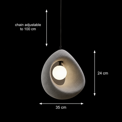 FOAMER Modern Chandelier, 35 cm, Suspended, 1 X E27, Grey, Metal and Foam, Adjustable Height Modern Chandeliers Προεπιλεγμένος τίτλος Alessandro Design