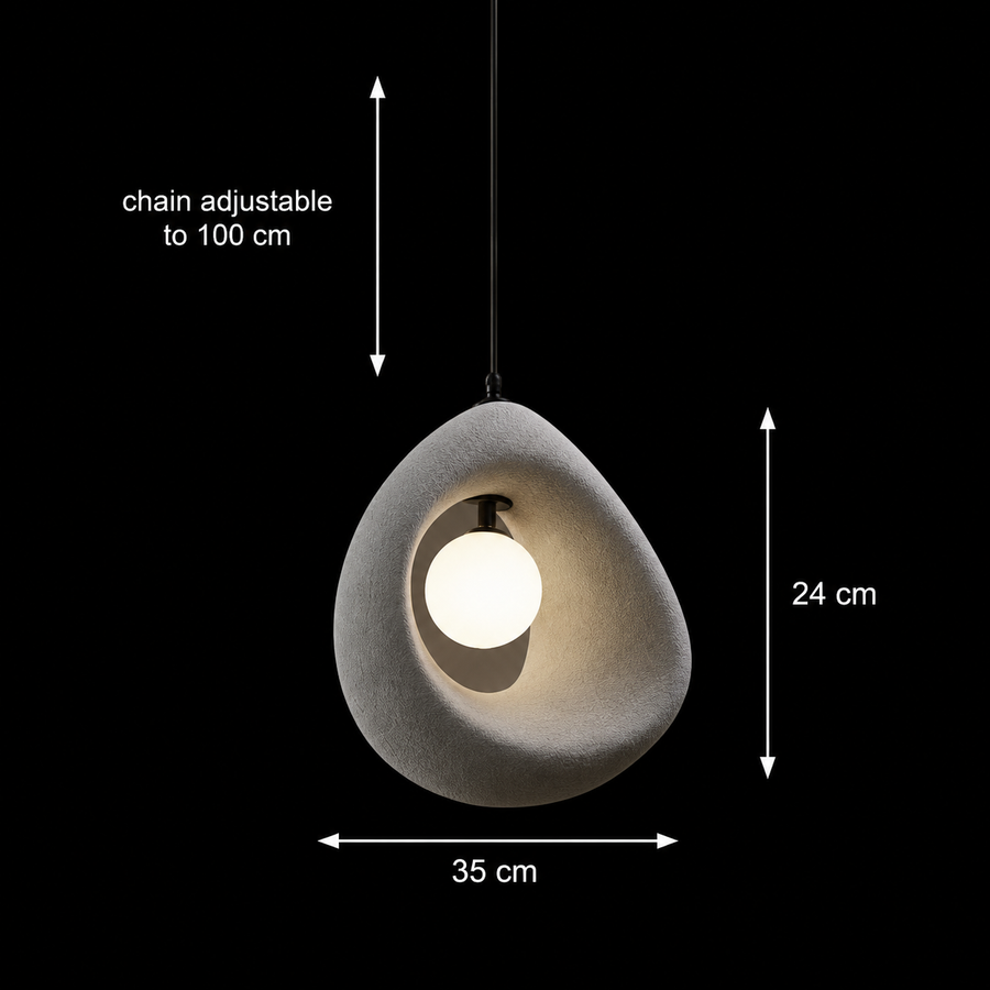 FOAMER Modern Chandelier, 35 cm, Suspended, 1 X E27, Grey, Metal and Foam, Adjustable Height Modern Chandeliers Προεπιλεγμένος τίτλος Alessandro Design