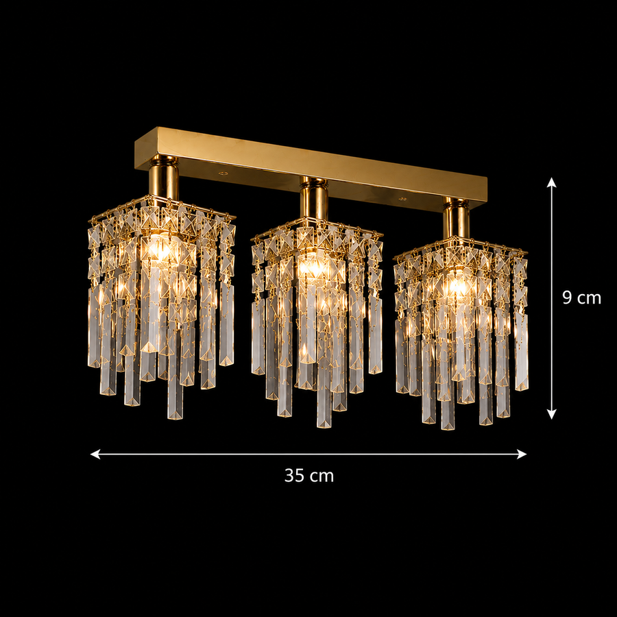 Imperia Cristal Candelabra, 3xE14, 35x6x9, Gold, Crystal, Metal Cristal Candelabra Προεπιλεγμένος τίτλος Alessandro Design