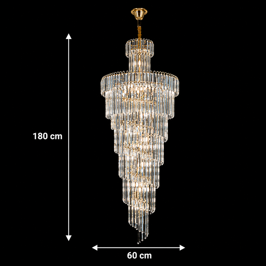 Crystal Chandelier BELLARIVA 27xE14, D60 cm, Gold, Metal and Crystal Crystal Chandeliers Προεπιλεγμένος τίτλος Alessandro Design