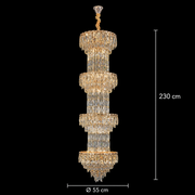 Crystal Chandelier IMPERIUM 45xE14, D55 cm, Gold, Ρυθμιζόμενο ύψος, Metal and Crystal Crystal Chandeliers Προεπιλεγμένος τίτλος Alessandro Design