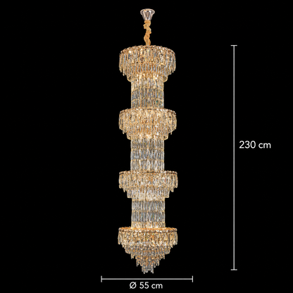 Crystal Chandelier IMPERIUM 45xE14, D55 cm, Gold, Ρυθμιζόμενο ύψος, Metal and Crystal Crystal Chandeliers Προεπιλεγμένος τίτλος Alessandro Design