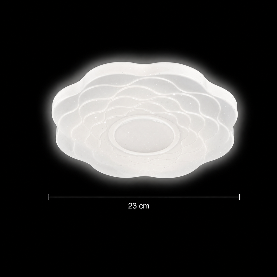 Φωτιστικό οροφής LED λουλουδιών 23 cm, 22W, 3000K / 4000K / 6000K, Λευκά, μεταλλικά και ακρυλικά φωτιστικά οροφής LED Προεπιλεγμένος τίτλος Alessandro Design