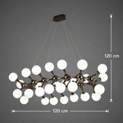 Κρεμαστός πολυέλαιος ELEKTRA Grande, Ø120cm, 20xG9, Χρυσός, Μέταλλο και Γυαλί