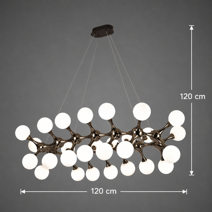 Κρεμαστός πολυέλαιος ELEKTRA Grande, Ø120cm, 20xG9, Χρυσός, Μέταλλο και Γυαλί