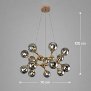 Πολυέλαιος Κρεμαστός ELEKTRA Regalis, Ø70cm, 14xG9, Χρυσός, Μέταλλο και Γυαλί