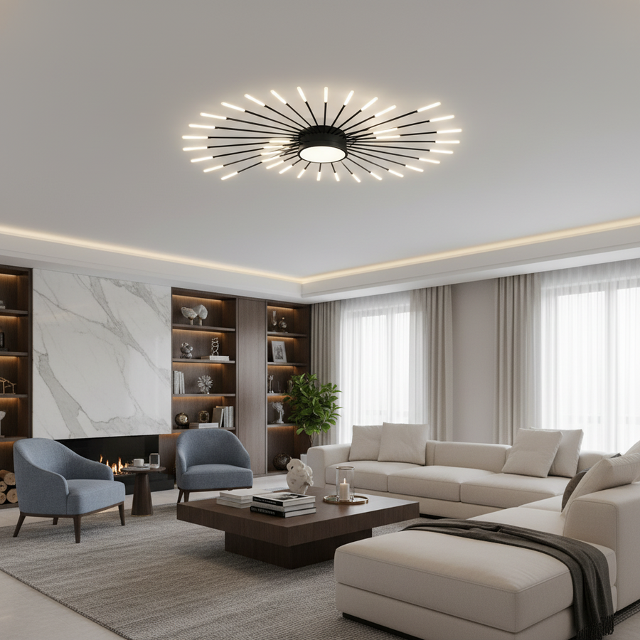 Πολυέλαιος KALESA Grande Supremo LED, Ø130cm, Neutral Light 4000K, 42W, Λευκός, Μεταλλικός και Ακρυλικός