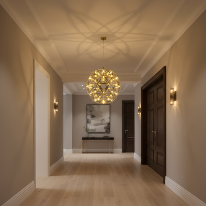 Μοντέρνος πολυέλαιος LED WELD Petito, 18W, Διάμετρος 30cm, Ρυθμιζόμενο ύψος, Γυαλιστερό χρώμιο