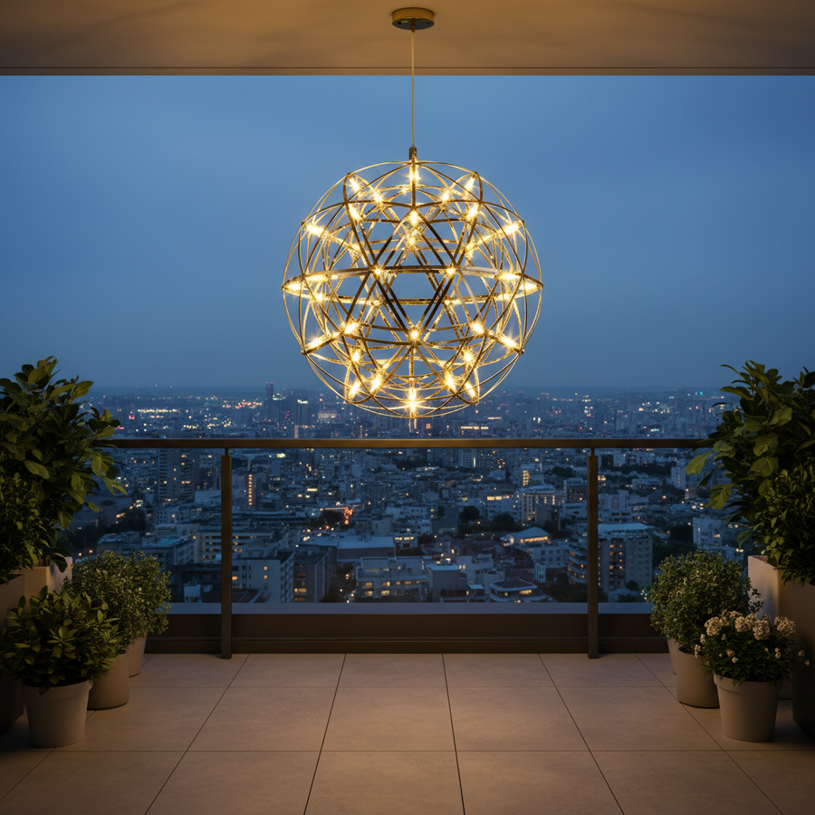 Μοντέρνος πολυέλαιος LED WELD Petito, 18W, Διάμετρος 30cm, Ρυθμιζόμενο ύψος, Γυαλιστερό χρώμιο