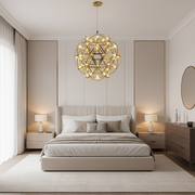 Μοντέρνος πολυέλαιος LED WELD Nobile, 18W, Warm Light 3000K, Διάμετρος 40cm, Ρυθμιζόμενο ύψος, Γυαλιστερό Chrome