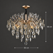 Πολυέλαιος Crystal PALERMO Elegance 5xE14, Διάμετρος 50cm, Χρυσός