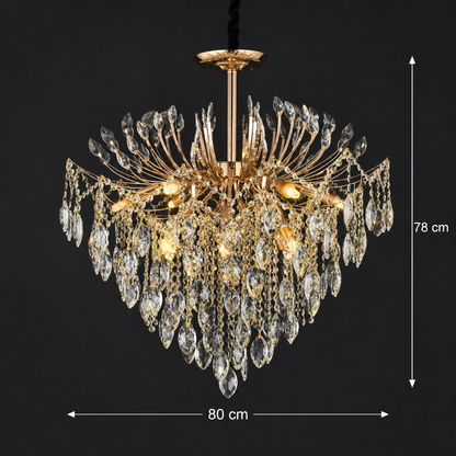 Πολυέλαιος PALERMO Regalis Crystal, 12x E14, Διάμετρος 80cm, Χρυσός