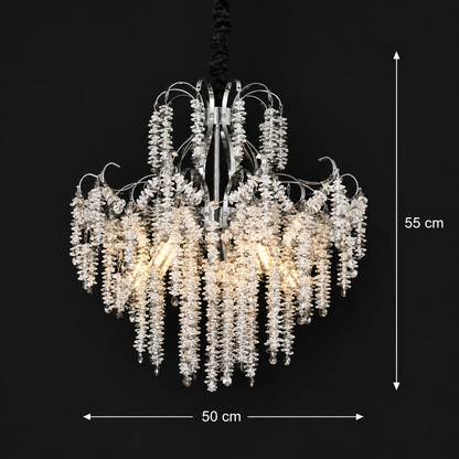 Crystal Chandelier PUBU Elegance, 5x E14, Διάμετρος 50cm, Χρώμιο