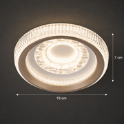 Πολυέλαιος LED TIRE, 29W, Διάμετρος 19cm, Ζεστό/Ουδέτερο/Ψυχρό φως, Λευκό, Μεταλλικό και Ακρυλικό