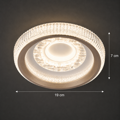 Πολυέλαιος LED TIRE, 29W, Διάμετρος 19cm, Ζεστό/Ουδέτερο/Ψυχρό φως, Λευκό, Μεταλλικό και Ακρυλικό