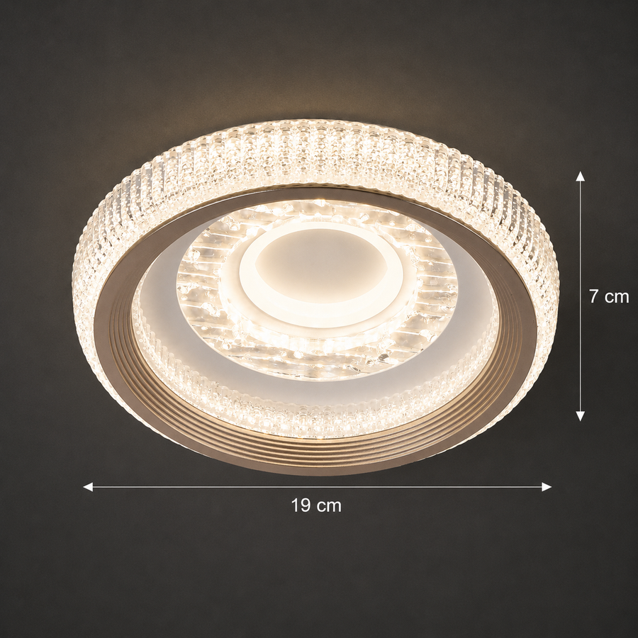 Πολυέλαιος LED TIRE, 29W, Διάμετρος 19cm, Ζεστό/Ουδέτερο/Ψυχρό φως, Λευκό, Μεταλλικό και Ακρυλικό