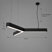 Κρεμαστός πολυέλαιος LED ANGLE, Ø72cm, 25W, Ρυθμιζόμενο ύψος, Cold Light 6000K, Μαύρο, Μεταλλικό και Ακρυλικό