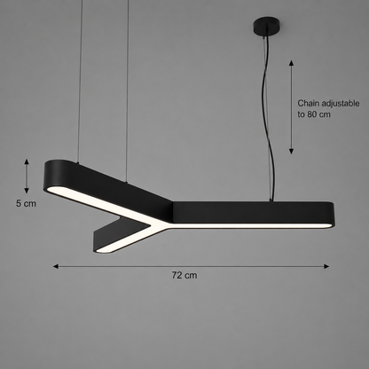 Κρεμαστός πολυέλαιος LED ANGLE, Ø72cm, 25W, Ρυθμιζόμενο ύψος, Cold Light 6000K, Μαύρο, Μεταλλικό και Ακρυλικό