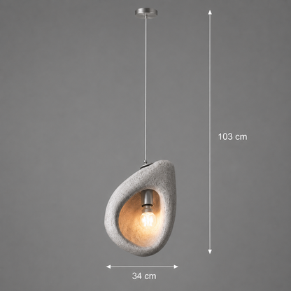 FOAMER Μοντέρνος Πολυέλαιος, 35 cm, Αναρτημένος, 1x E27, Λευκός, Μεταλλικός και Αφρός, Ρυθμιζόμενο ύψος
