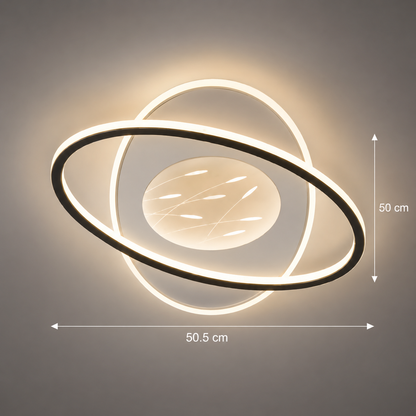Πολυέλαιος LED με τηλεχειριστήριο VOLTA 96W, Οβάλ, Κρύο/Ζεστό/Ουδέτερο φως, Ρυθμιζόμενο, Μαύρο