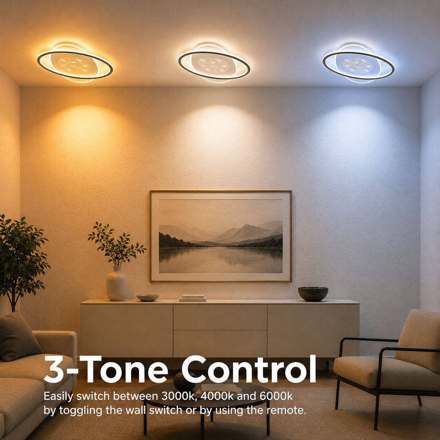 Πολυέλαιος LED με τηλεχειριστήριο VOLTA 96W, Οβάλ, Κρύο/Ζεστό/Ουδέτερο φως, Ρυθμιζόμενο, Μαύρο