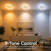 Πολυέλαιος LED με τηλεχειριστήριο VOLTA 96W, Οβάλ, Κρύο/Ζεστό/Ουδέτερο φως, Ρυθμιζόμενο, Λευκό