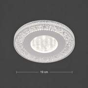 SHARIN LED Πολυέλαιος, 18W, Διάμετρος 19cm, Ζεστό/Ουδέτερο/Ψυχρό φως, Λευκό, Μεταλλικό και Ακρυλικό