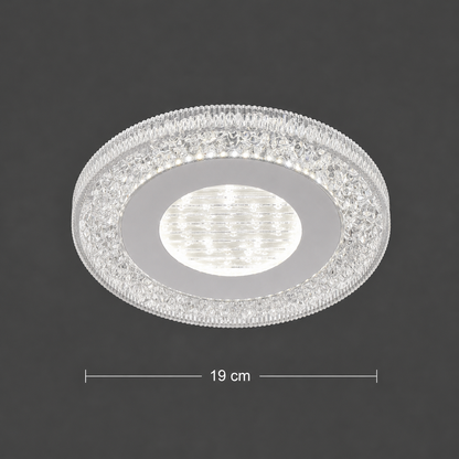 SHARIN LED Πολυέλαιος, 18W, Διάμετρος 19cm, Ζεστό/Ουδέτερο/Ψυχρό φως, Λευκό, Μεταλλικό και Ακρυλικό