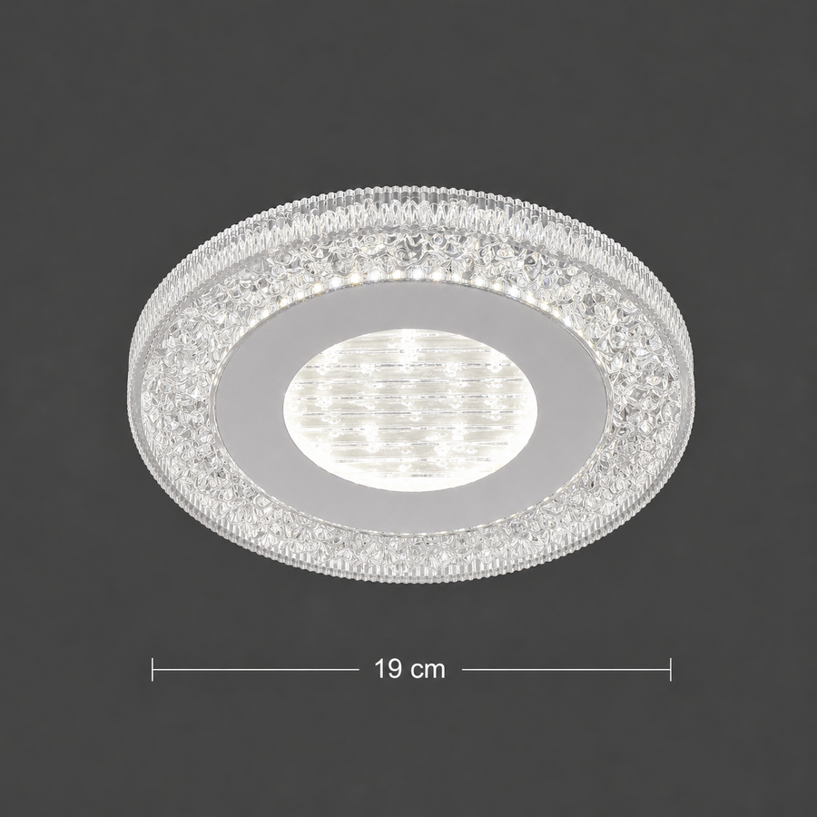 SHARIN LED Πολυέλαιος, 18W, Διάμετρος 19cm, Ζεστό/Ουδέτερο/Ψυχρό φως, Λευκό, Μεταλλικό και Ακρυλικό