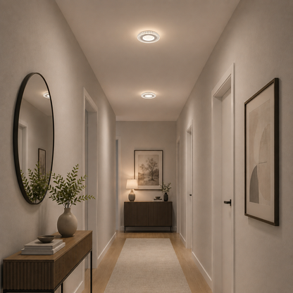 CELUN LED Πολυέλαιος, 33W, Διάμετρος 21cm, Ζεστό/Ουδέτερο/Ψυχρό φως, Λευκό, Μεταλλικό και Ακρυλικό