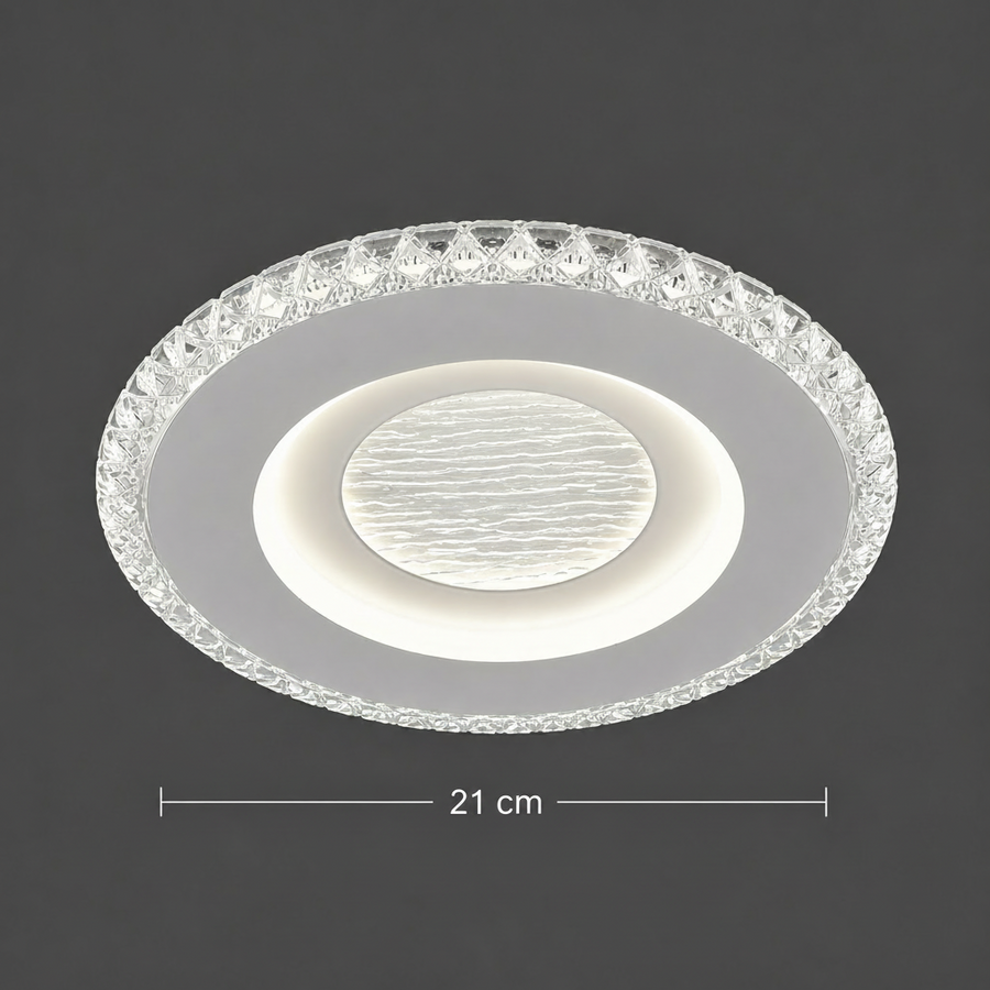 CELUN LED Πολυέλαιος, 33W, Διάμετρος 21cm, Ζεστό/Ουδέτερο/Ψυχρό φως, Λευκό, Μεταλλικό και Ακρυλικό
