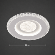 Πολυέλαιος ALAJA LED, 33W, Διάμετρος 22cm, Ζεστό/Ουδέτερο/Ψυχρό φως, Λευκό, Μεταλλικό και Ακρυλικό