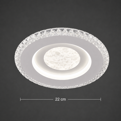 Πολυέλαιος ALAJA LED, 33W, Διάμετρος 22cm, Ζεστό/Ουδέτερο/Ψυχρό φως, Λευκό, Μεταλλικό και Ακρυλικό