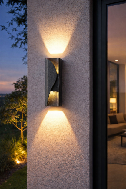 AX221 Φωτιστικό τοίχου LED εξωτερικού χώρου και εσωτερικού χώρου, 2 πηγές x 6W, μεταλλικό, μαύρο, 3000K Φώτα τοίχου εξωτερικού χώρου Προεπιλεγμένος τίτλος Alessandro Design