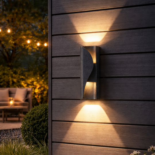 AX221 Φωτιστικό τοίχου LED εξωτερικού χώρου και εσωτερικού χώρου, 2 πηγές x 6W, μεταλλικό, μαύρο, 3000K Φώτα τοίχου εξωτερικού χώρου Προεπιλεγμένος τίτλος Alessandro Design