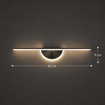 Διακοσμητικό LED φωτιστικό τοίχου BARAM, 21W, 60cm, Ζεστό / Ουδέτερο / Ψυχρό φως, Μαύρο, Μεταλλικό και Ακρυλικό