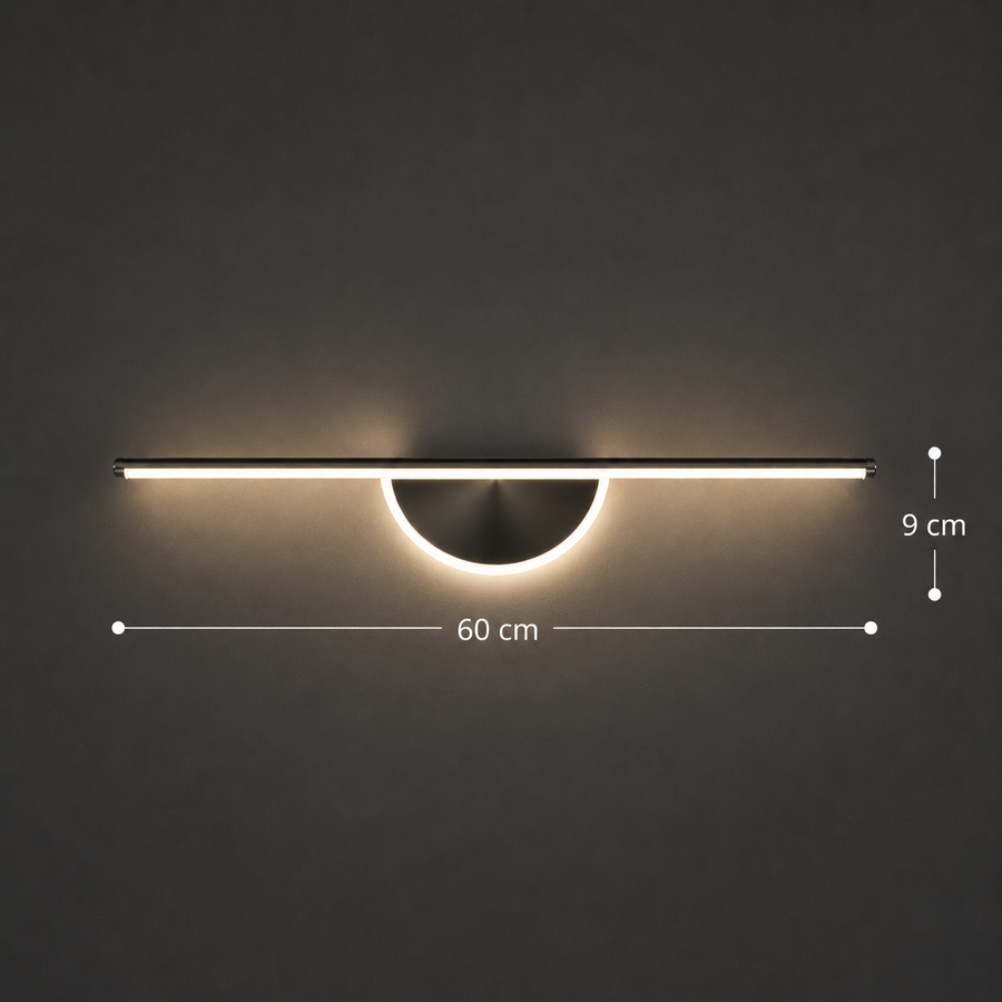 Διακοσμητικό LED φωτιστικό τοίχου BARAM, 21W, 60cm, Ζεστό / Ουδέτερο / Ψυχρό φως, Μαύρο, Μεταλλικό και Ακρυλικό