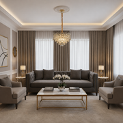 Crystal Chandelier MONARCH Elegance 3xE14, Διάμετρος 50cm, Ύψος 35cm, Γυαλιστερό Χρυσό, Ρυθμιζόμενο Ύψος, Κομψή σχεδίαση