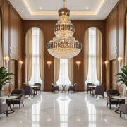 VELIOR Supremo Crystal Chandelier 40xE14, D100 cm, Χρυσό, Ρυθμιζόμενο Ύψος, Μέταλλο και Κρύσταλλο