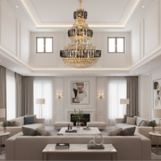 VELIOR Supremo Crystal Chandelier 40xE14, D100 cm, Χρυσό, Ρυθμιζόμενο Ύψος, Μέταλλο και Κρύσταλλο