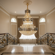 Crystal Chandelier TOUR Supremo, 63xE14, D120 cm, Gold and Black, Metal and Crystal