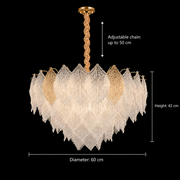 Crystal Chandelier LACE Regalis 21xE14, Διάμετρος 80cm, Ύψος 49cm, Γυαλιστερό χρυσό, Ρυθμιζόμενο ύψος, Κομψή σχεδίαση Crystal Chandelier Προεπιλεγμένος τίτλος Alessandro Design