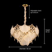 Crystal Chandelier LUXE Magno, 21xE14, Διάμετρος 60cm, Ύψος 40cm, Γυαλιστερό χρυσό, Ρυθμιζόμενο ύψος, Κομψή σχεδίαση Crystal Chandeliers Προεπιλεγμένος τίτλος Alessandro Design
