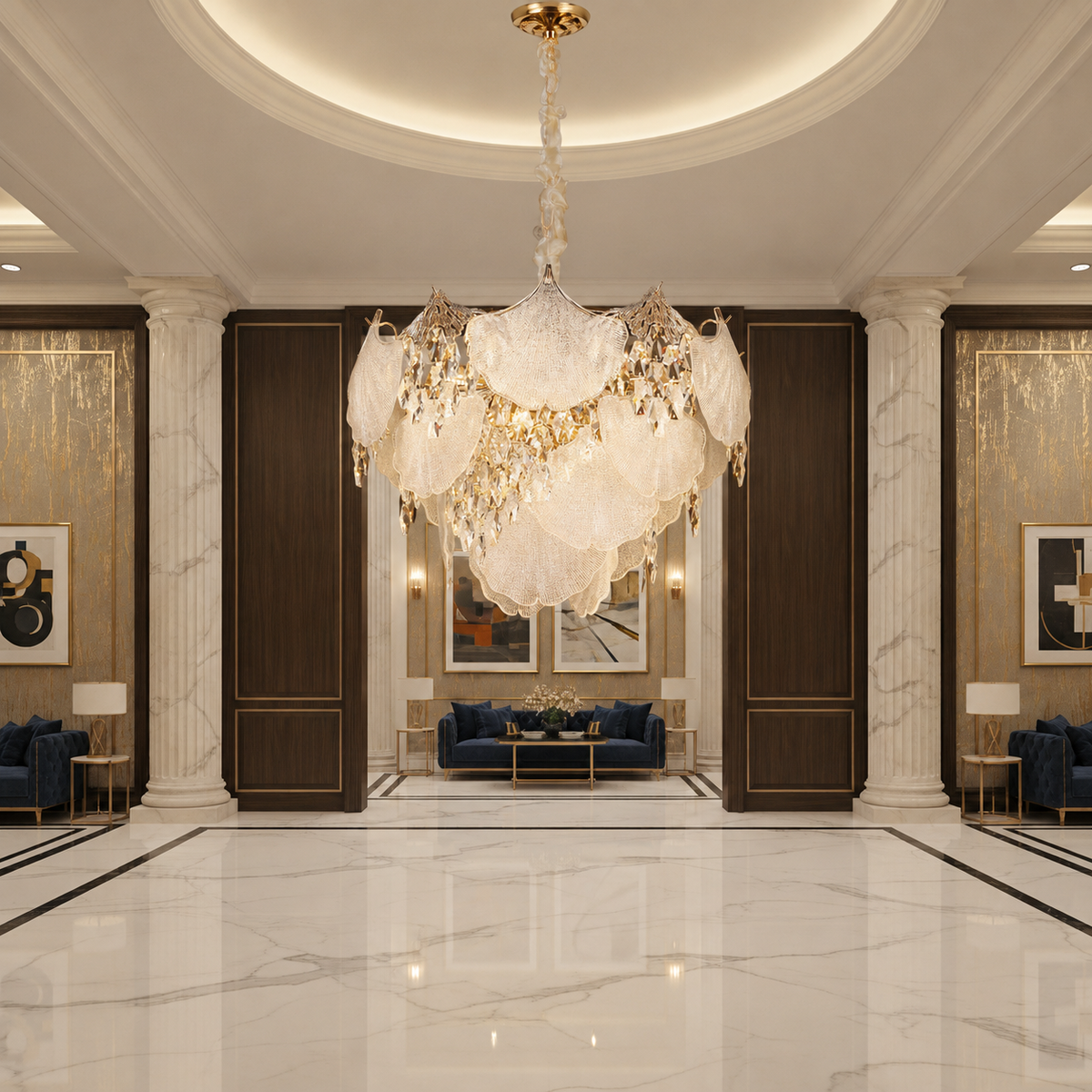 Crystal Chandelier LUXE Magno, 21xE14, Διάμετρος 60cm, Ύψος 40cm, Γυαλιστερό χρυσό, Ρυθμιζόμενο ύψος, Κομψή σχεδίαση Crystal Chandeliers Προεπιλεγμένος τίτλος Alessandro Design